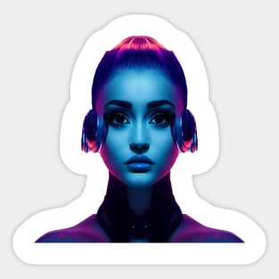 Cyberpunk woman Sticker